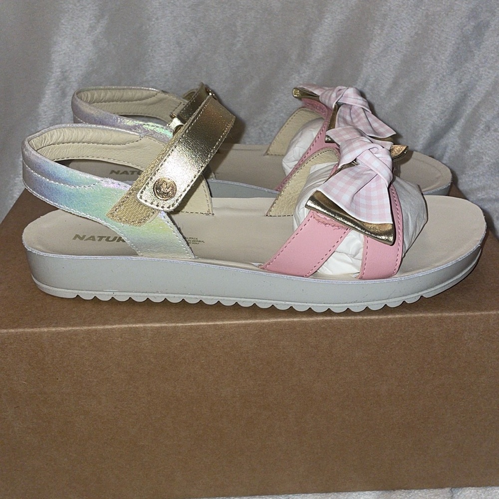 NATURINO SUMATRA Leather sandals in Pink - Picture 10 of 16